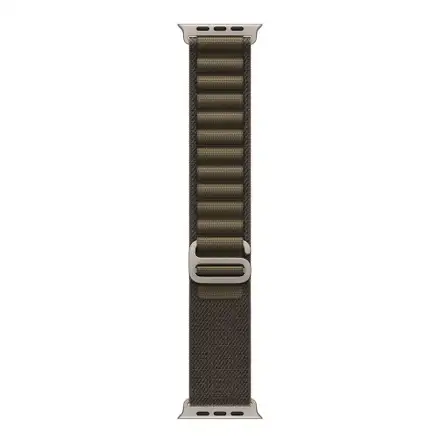 Apple Watch 49mm Dark Olive Alpine Loop - Medium - Natural Titanium Finish
