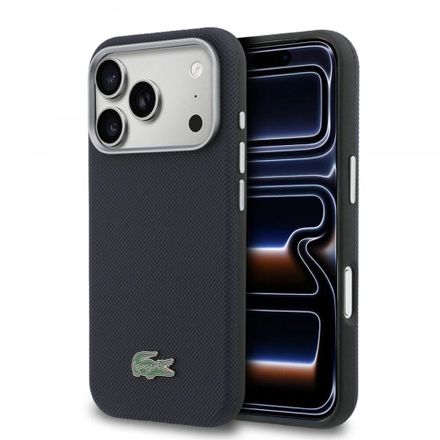 Lacoste PVC Petit Pique Semi Wrap MagSafe pre iPhone 17 Pro Max modrý