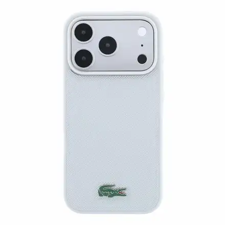 Lacoste PVC Iconic Petit Pique Metal Logo MagSafe kryt iPhone 18 Pro šedý