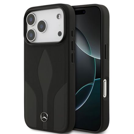 Mercedes Leather The Move MagSafe Zadný Kryt pre iPhone 17 Pro čierny