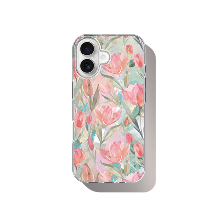 iDeal Fashion Clear Case MagSafe iPhone 16 Tulip Bloom