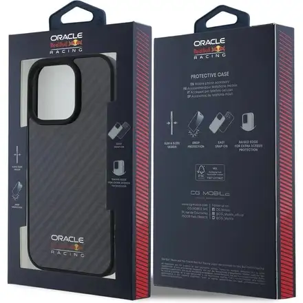 Red Bull Carbon Shiny MagSafe Zadný Kryt pre iPhone 16 Pro Max čierny