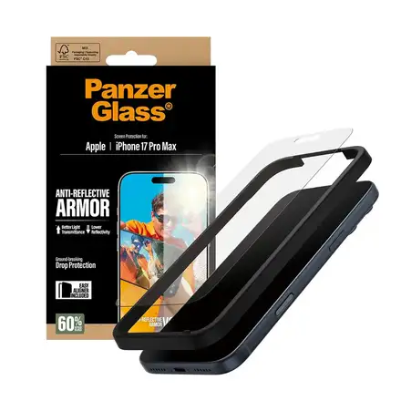 PanzerGlass ochranné sklo Anti-Reflective Armor pre iPhone 17 Pro Max - Black Frame
