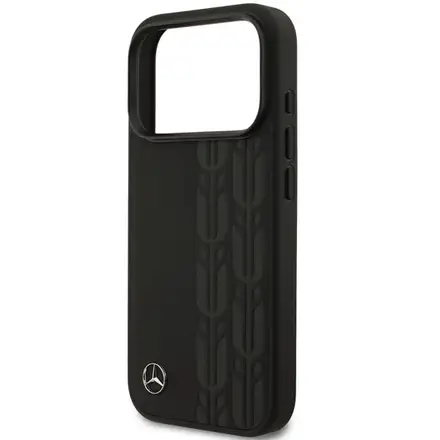 Mercedes Leather Laurel Leaves MagSafe Zadný Kryt pre iPhone 17 Pro čierny