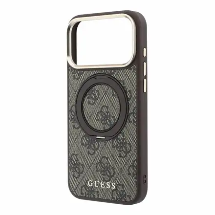 Guess PU 4G Ring Stand MagSafe kryt iPhone 18 Pro Max hnedý