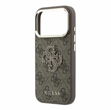 Guess PU Leather 4G Gold Frame MagSafe kryt iPhone 18 Pro čierny