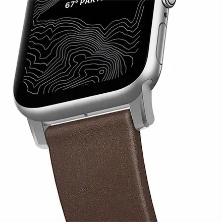 Nomad kožený remienok pre Apple Watch 40-42mm - Modern Brown/Silver Hardware
