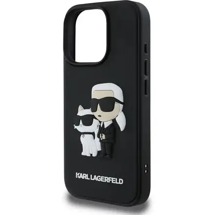 Karl Lagerfeld PU Saffiano Karl and Choupette kryt iPhone 16 Pro Max čierny