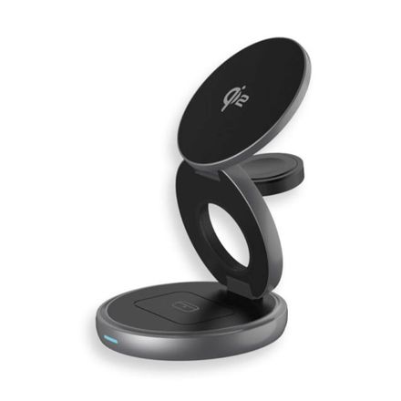 LMP Twist 3-in-1 Wireless Qi2 Charging Station - Black