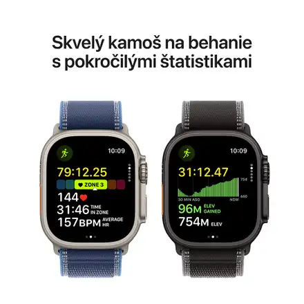 Apple Watch Ultra 3 GPS + Cellular 49mm Prírodný titán s modrým trailovým ťahom - S/M