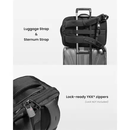 TomToc batoh T66 Travel Laptop Backpack 40L - Black