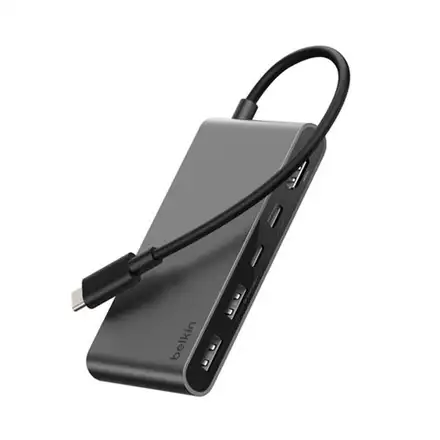 Belkin Connect 5-Port USB-C Hub with Dual USB-C Ports - Space Gray