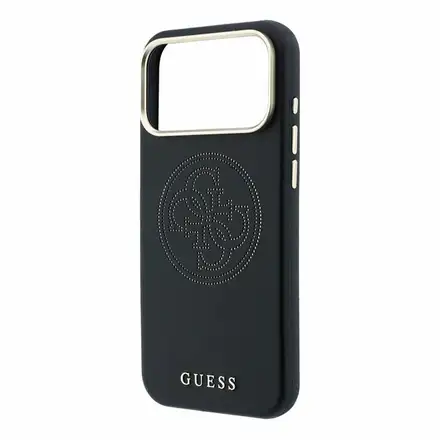 Guess PU Semi Wrap Perforated 4G Logo MagSafe kryt iPhone 18 Pro čierny