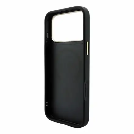 Guess PU Leather 4G Gold Frame Embossed MagSafe kryt iPhone 18 Pro čierny