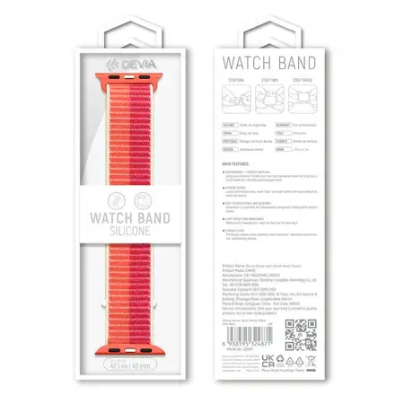 Devia remienok Nylon Braided Two-Tone Loop pre Apple Watch 40/41/42mm - Peony