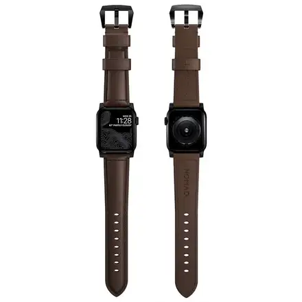 Nomad kožený remienok pre Apple Watch 44-49mm - Traditional Brown/Black Hardware