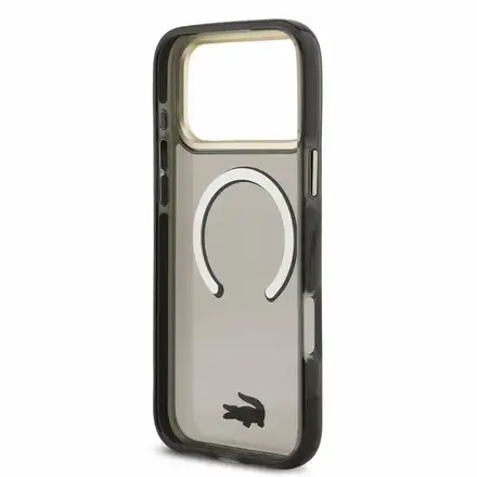 Lacoste PC/TPU Frosted Finish Gold Logo MagSafe kryt iPhone 18 Pro čierny