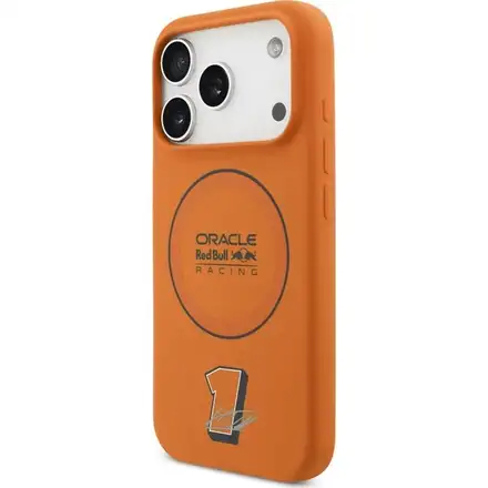 Red Bull Silicone Blue Ring MagSafe Zadný Kryt pre iPhone 17 Pro oranžový