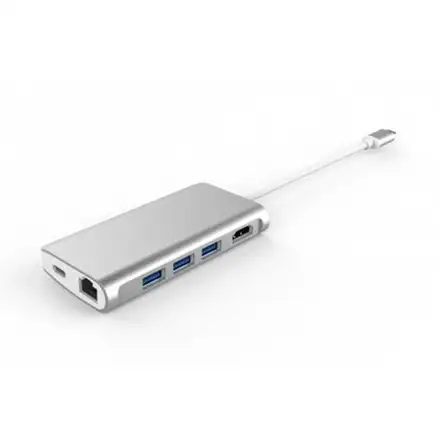 LMP USB-C mini Dock 8-port - Silver Aluminium