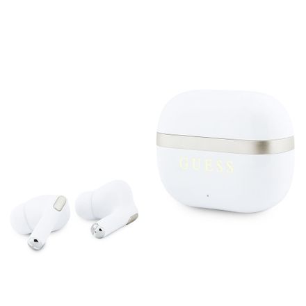 Guess Gold Line Glossy Finish TWS Bezdrôtové Slúchadlá biele