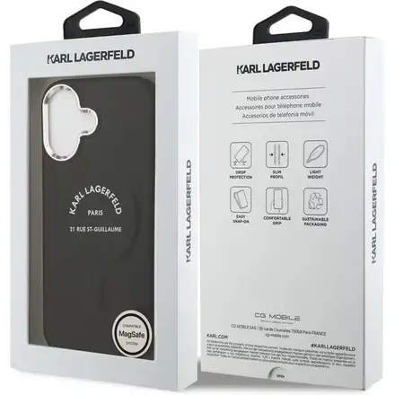 Karl Lagerfeld PU RSG Logo MagSafe kryt iPhone 17 čierny