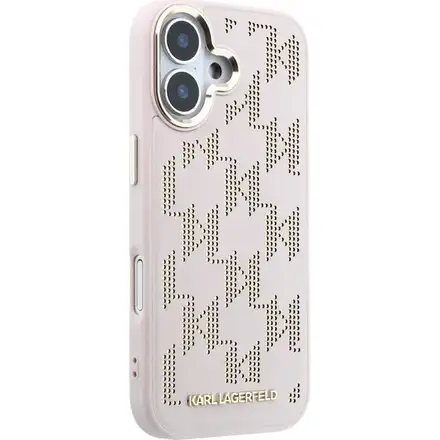 Karl Lagerfeld PU Perforated Monogram MagSafe MagSafe kryt iPhone 17 ružový
