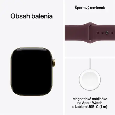 Apple Watch Series 12 GPS + Cellular 42mm Radiant Gold Titanium Case with Burgundy Sport Band - S/M