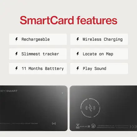 KeySmart SmartCard s Apple Find My - čierna