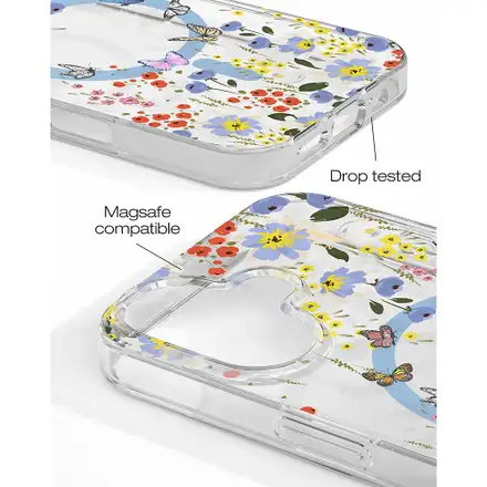 iDeal Fashion Clear Case MagSafe iPhone 16 Artistic Garden