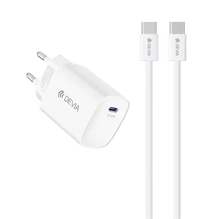 Devia sieťová nabíjačka Ultra6 PD Dynamic Charger 40W (Max 60W) + Cable - White