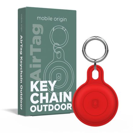 Mobile Origin puzdro Outdoor KeyChain pre Apple Airtag - Red