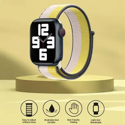 Devia remienok Nylon Braided Two-Tone Loop pre Apple Watch 40/41/42mm - Oat Milk