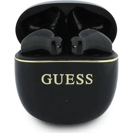 Guess Gold Line Glossy Classic Logo TWS Bezdrôtové Slúchadlá čierne