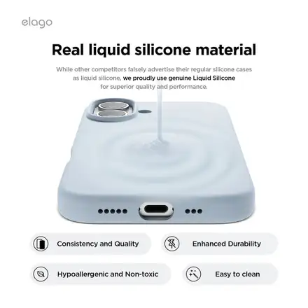 Elago kryt Silicone Case Magsafe pre iPhone 16 - Light Blue