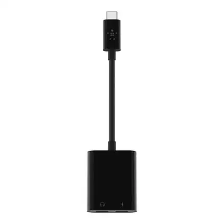 Belkin RockStar USB-C Audio + Charge Adapter - Black