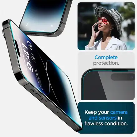 Spigen ochranné sklo GLAS.tR Slim HD pre iPhone 14 Pro - Clear