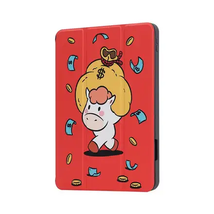 Comma puzdro Lingos Case with Pencil Slot pre iPad 10-11 Gen 2022/2025 - Wealth Bringing Horse
