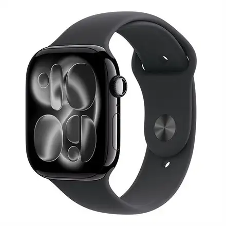 Apple Watch Series 11 GPS 46mm Klavírny čierny hliník s čiernym športovým remienkom - M/L *Vystavený*