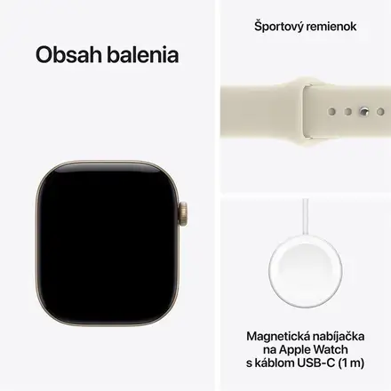 Apple Watch Series 12 GPS + Cellular 42mm Light Gold Aluminium Case with Sand Sport Band - M/L
