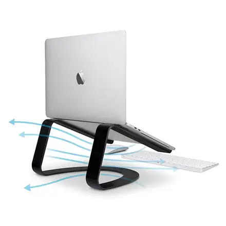 TwelveSouth stojan Curve pre MacBook - Matte Black Aluminium