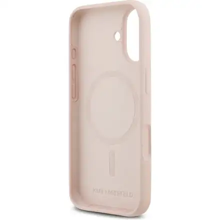Karl Lagerfeld Liquid Silicone Double Heads MagSafe kryt iPhone 17 Pro ružový