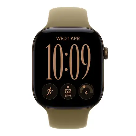 Apple Watch Series 12 GPS + Cellular 46mm Dark Bronze Aluminium Case with Olive Sport Band - M/L