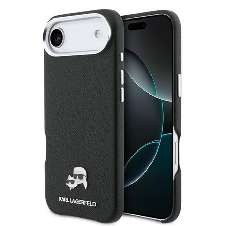 Karl Lagerfeld PU Karl and Choupette Heads Pins MagSafe kryt iPhone Air čierny