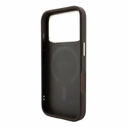 Guess PU Leather 4G Gold Frame Embossed MagSafe kryt iPhone 18 Pro Max hnedý