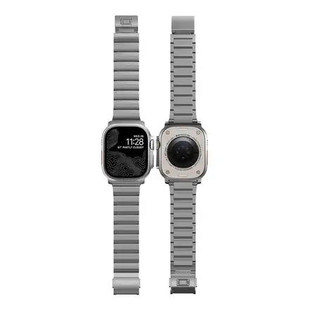 Nomad remienok pre Apple Watch 44-49mm - Titanium Band/Natural Hardware