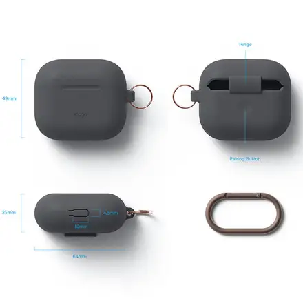 Elago Airpods 3 Silicone Hang Case - Dark Grey