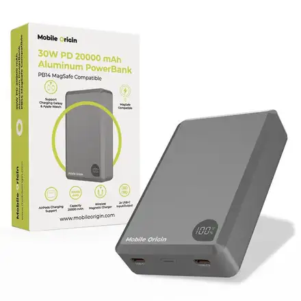 Mobile Origin PowerBank 30W PD 20000mAh - Gray