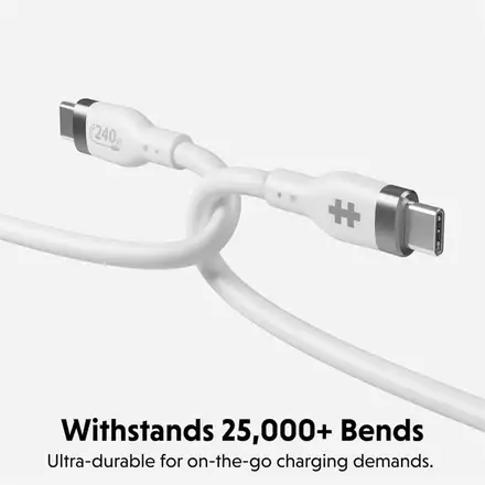 Hyper kábel HyperJuice 240W Silicone USB-C to USB-C Cable 2m - White