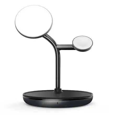 Adam Elements Omnia M3+ Magnetic 3-in-1 Wireless Charging Station + Charger - Black