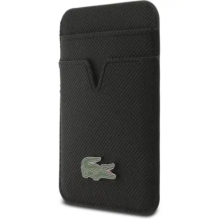 Lacoste Iconic Petit Pique MagSafe kryt + peňaženka iPhone 17 čierny